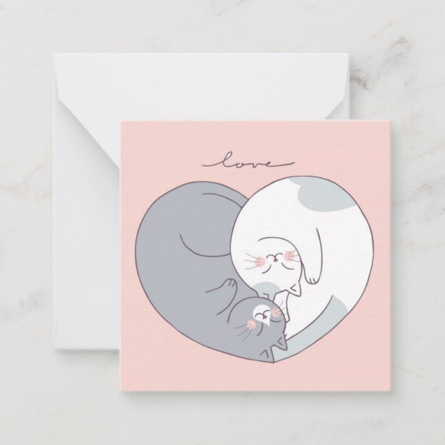 Cute Valentine's Day Note Card (Front)