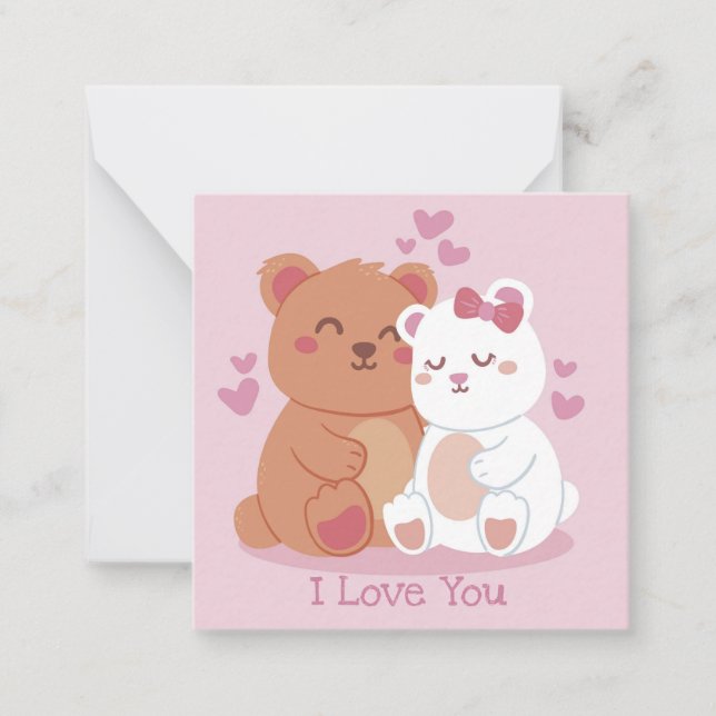 Cute Valentine's Day Note Card (Front)