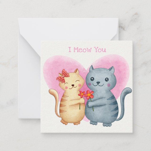Cute Valentine's Day Note Card (Front)