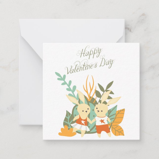 Cute Valentine's Day Note Card (Front)