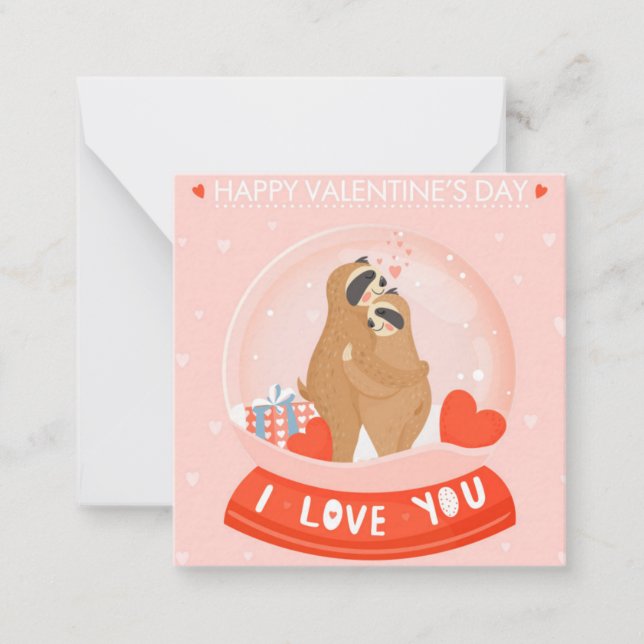 Cute Valentine's Day Note Card (Front)