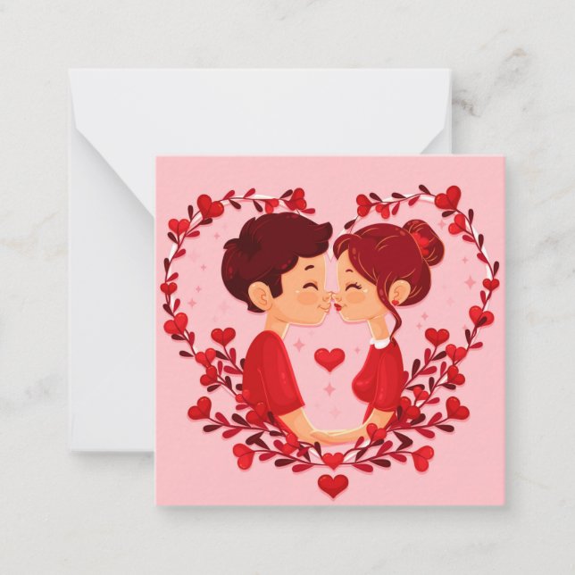 Cute Valentine's Day Note Card (Front)