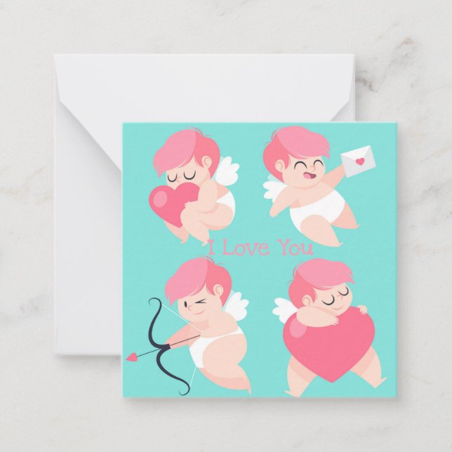 Cute Valentine's Day Note Card (Front)