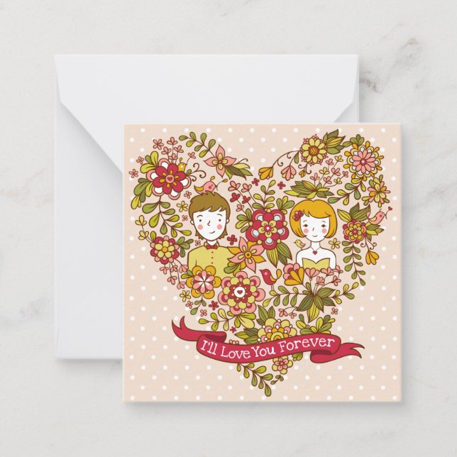 Cute Valentine's Day Note Card (Front)