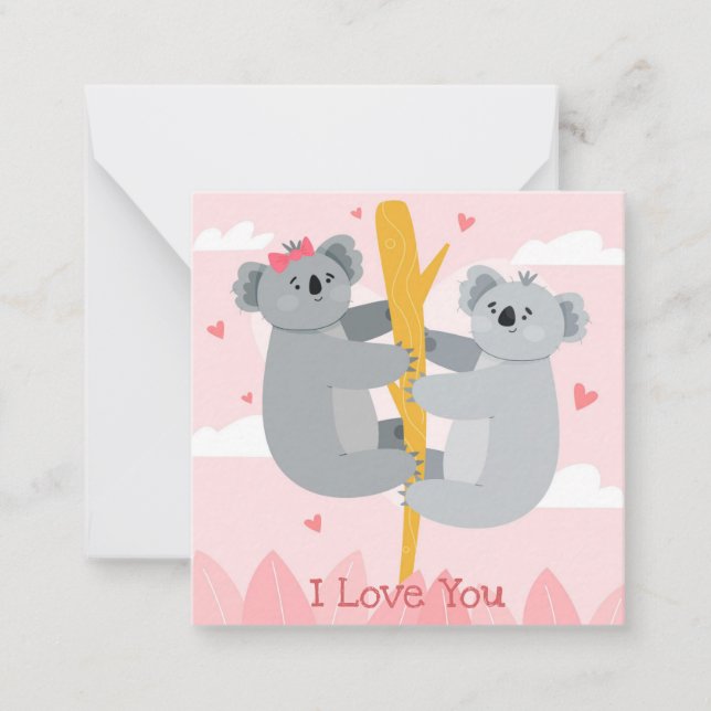 Cute Valentine's Day Note Card (Front)
