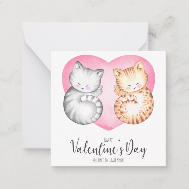 Cute Valentine's Day Note Card (Front)