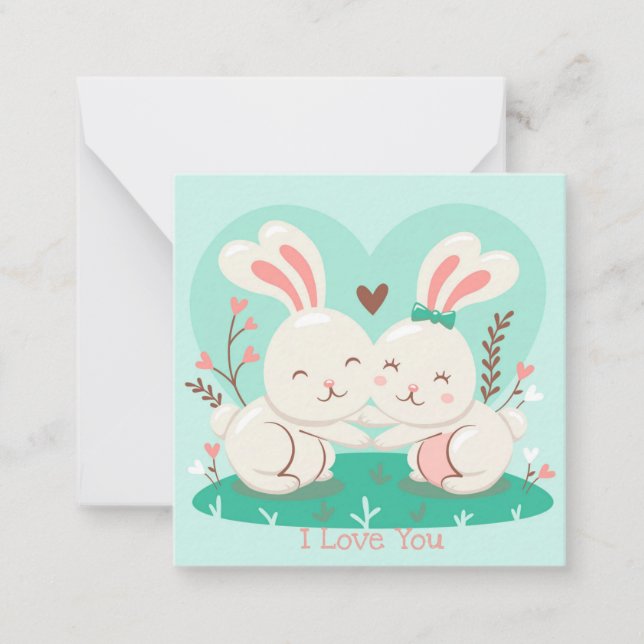 Cute Valentine's Day Note Card (Front)