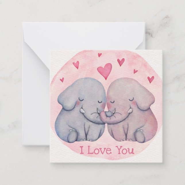 Cute Valentine's Day Note Card (Front)