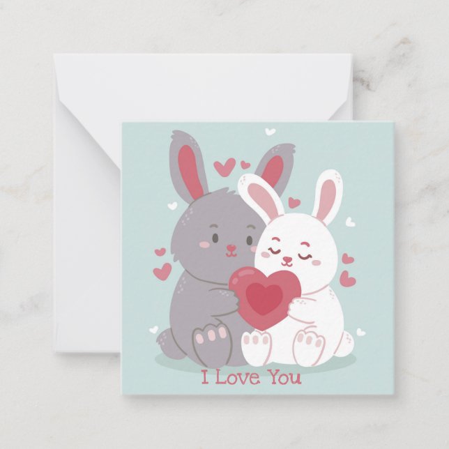 Cute Valentine's Day Note Card (Front)