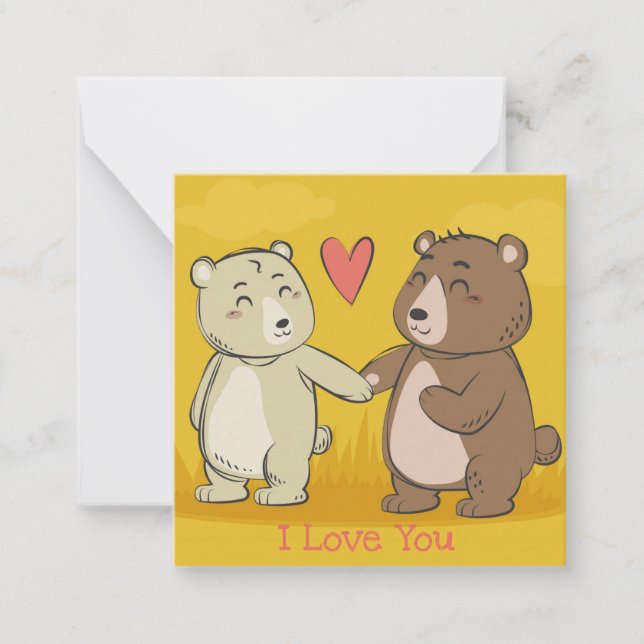 Cute Valentine's Day Note Card (Front)