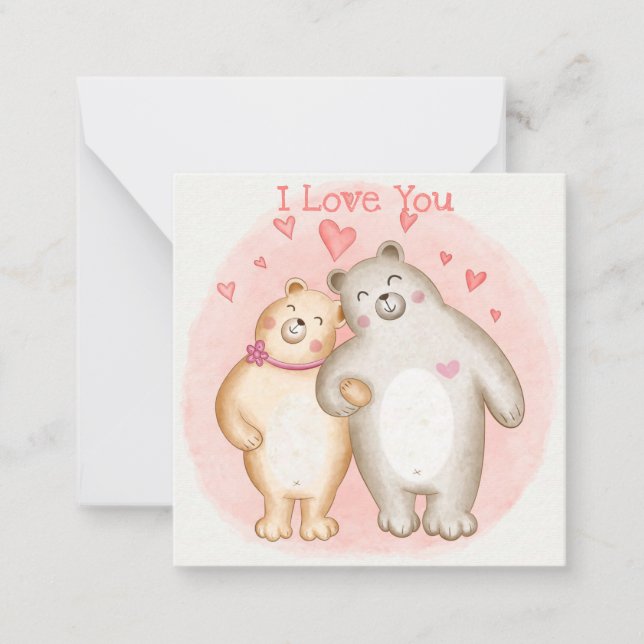 Cute Valentine's Day Note Card (Front)