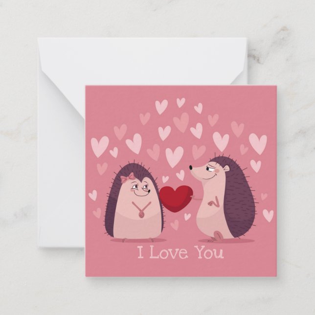 Cute Valentine's Day Note Card (Front)