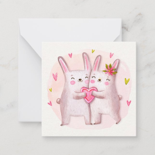 Cute Valentine's Day Note Card (Front)