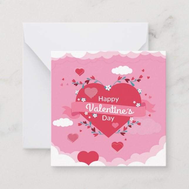 Cute Valentine's Day Note Card (Front)