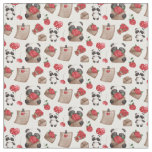 Cute Valentine&#39;s Day Panda Bear Love Pattern  Fabric