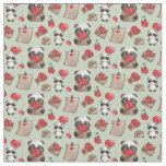 Cute Valentine&#39;s Day Panda Bear Love Pattern  Fabric