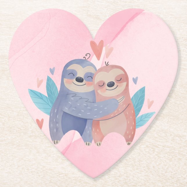 Cute Valentine's Day Paper Coaster (Front)