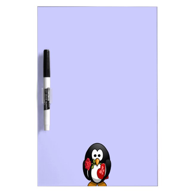 Cute Valentine's Day Penguin Funny Cartoon Dry-Erase Board (Front)