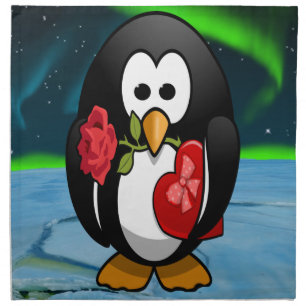 Cute Valentine's Day Penguin Funny Cartoon Napkin