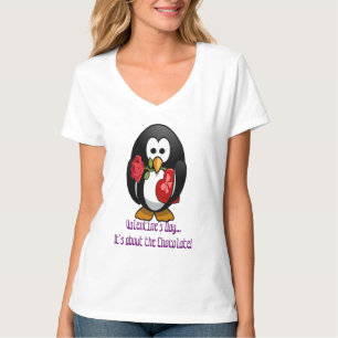 Cute Valentine's Day Penguin Funny Cartoon T-Shirt