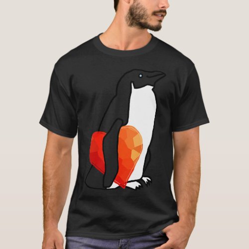 Cute Valentines Day Penguin with Red Heart T_Shirt