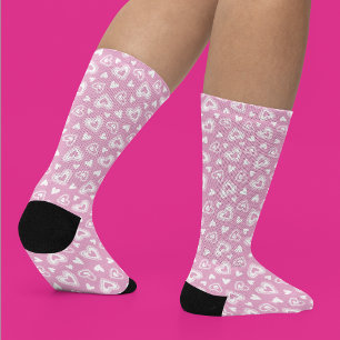 Cute Valentine's Day Pink Hearts Pattern Socks