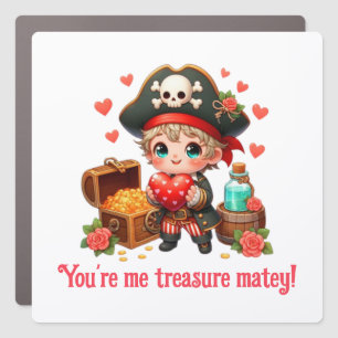 Cute Valentine's day pirate Car Magnet