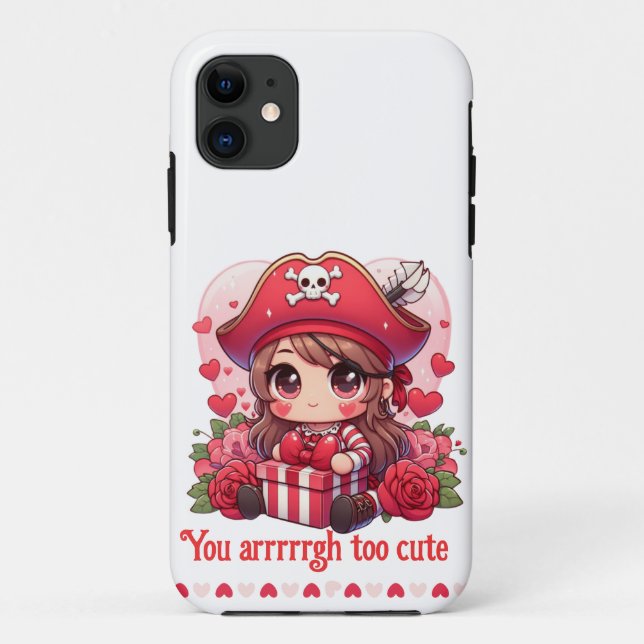 Cute Valentine's day pirate Case-Mate iPhone Case (Back)