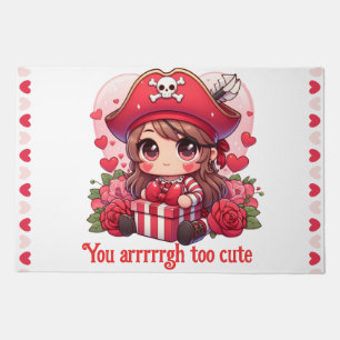 Cute Valentine's day pirate Doormat