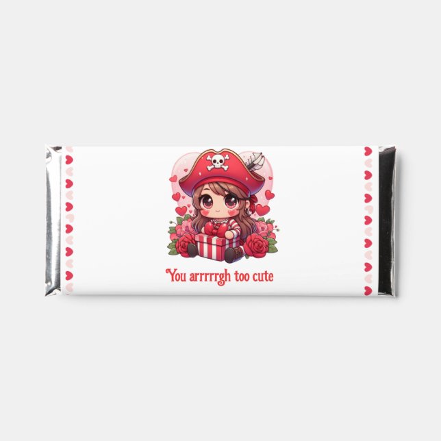 Cute Valentine's day pirate Hershey Bar Favors (Front)