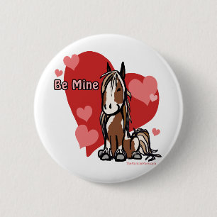 Cute Valentines Day Pony Pinback Button