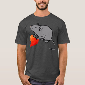 Cute Valentines Day Rat with Red Heart Baby Bodysu T-Shirt