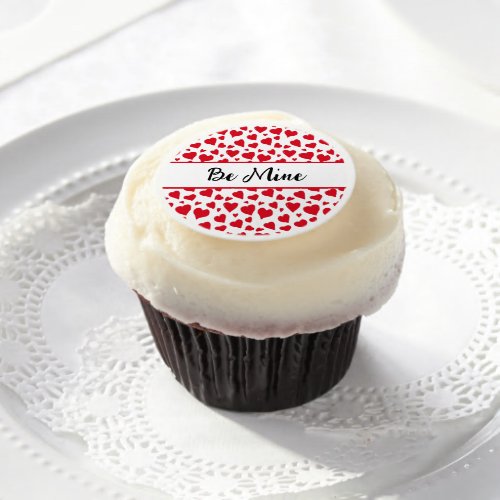 Cute Valentines Day Red Hearts Party Edible Frosting Rounds