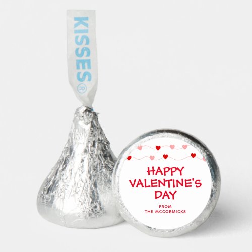 Cute Valentines Day Red Pink Hearts Personalized Hersheys Kisses