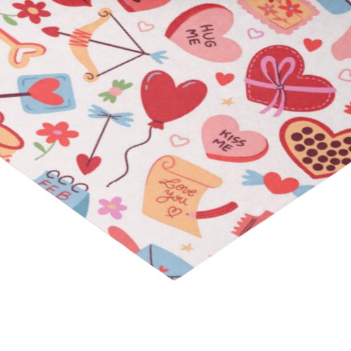 Cute Valentines Day Romantic Love Pattern Tissue Paper