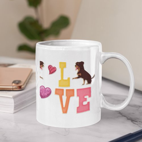 Cute Valentines Day Rottweilers Breed Lover Gift Coffee Mug