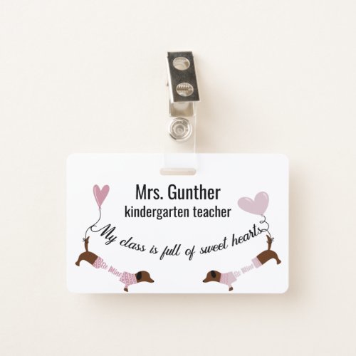 Cute Valentines Day School Teacher  Badge