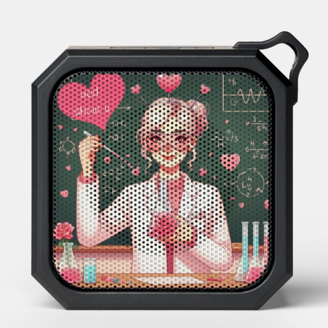 Cute Valentine's day scientist Bluetooth Speaker (Front)