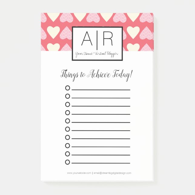 Cute Valentines Day Scribble Hearts Post-it Notes (Front)