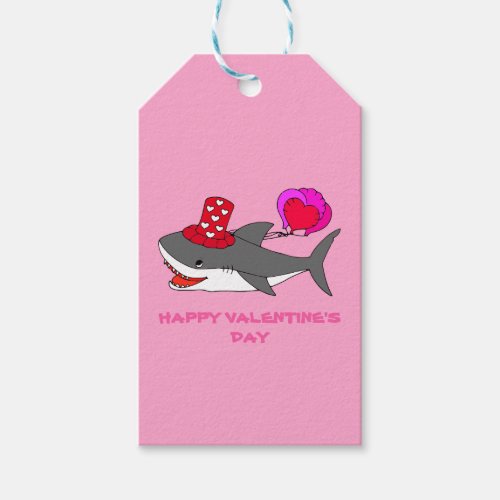 Cute Valentines Day Shark Gift Tags