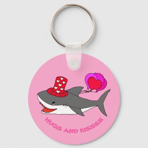 Cute Valentines Day Shark Keychain