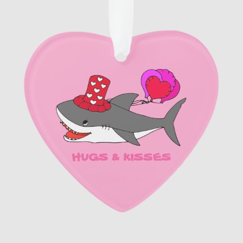 Cute Valentines Day Shark Ornament