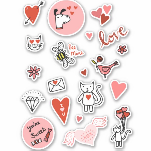 Cute Valentine's Day Sticker (Front)