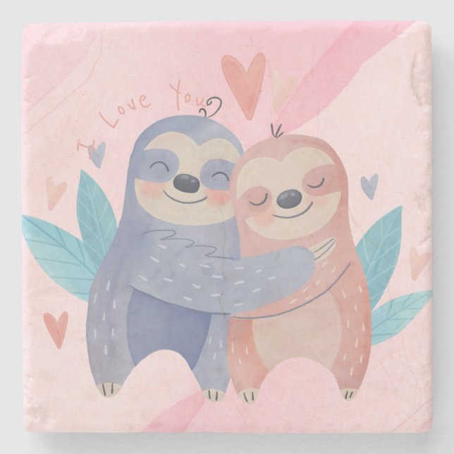 Cute Valentine's Day Stone Coaster (Front)