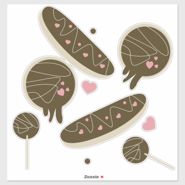 Cute Valentines Day Sweets Donut Bakery Sticker (Sheet)