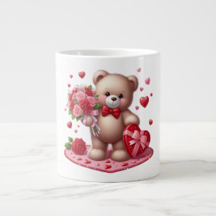 Cute Valentine's Day Teddy Bear Giant Coffee Mug