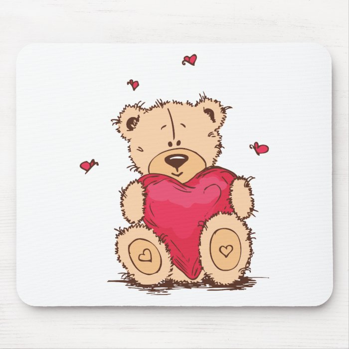 Cute Valentine's Day Teddy Bear Mousepads