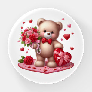 Cute Valentine's Day Teddy Bear Paperweight