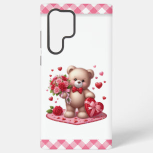 Cute Valentine's Day Teddy Bear Samsung Galaxy S22 Ultra Case