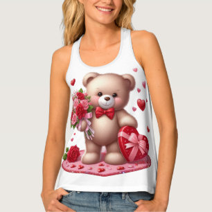 Cute Valentine's Day Teddy Bear Tank Top